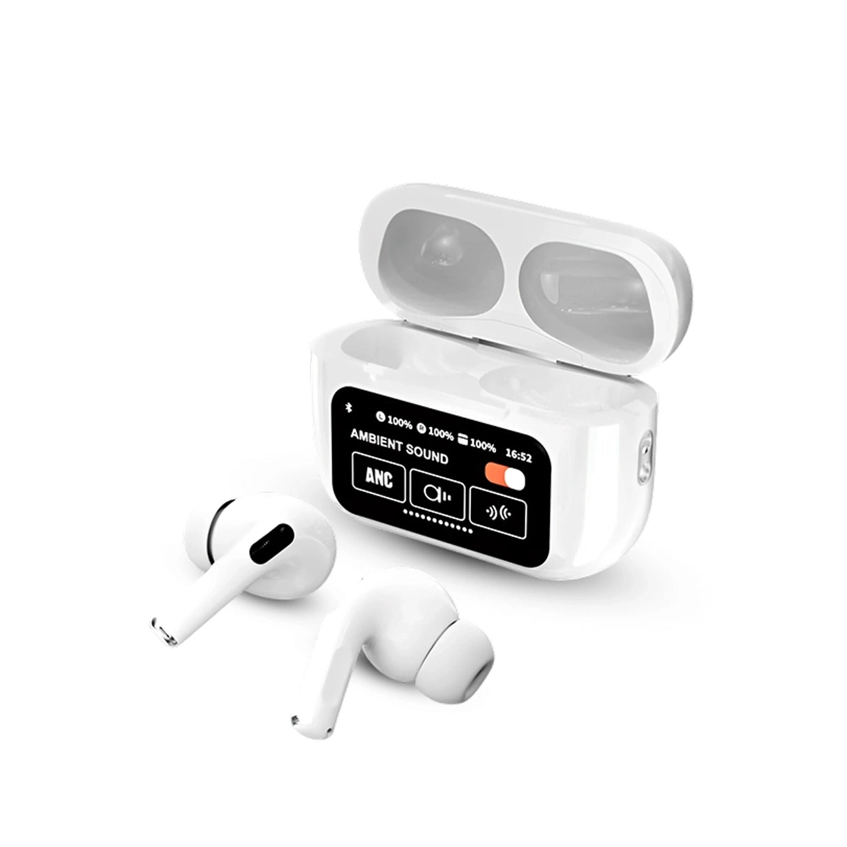 A9 pro airpods White with LCD case on a white background