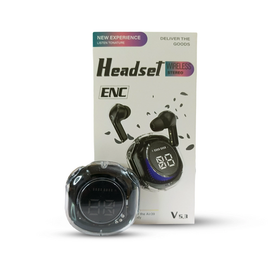 Air 39 Wireless earbuds with packaging on a white background