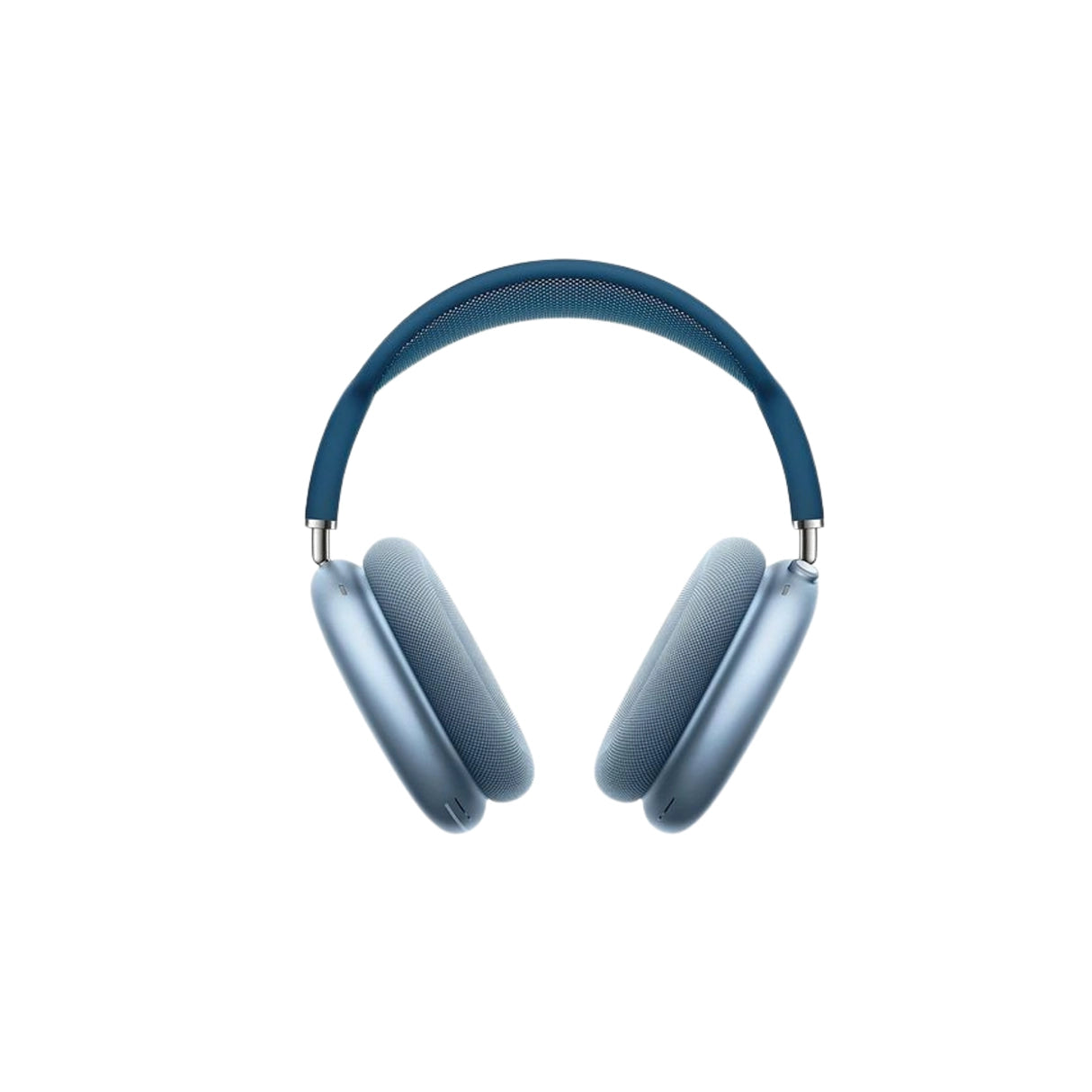 Blue headphones on a white background