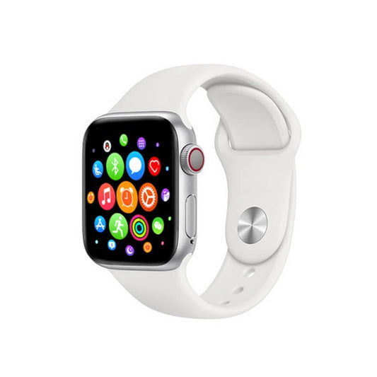 T500 smartwatch with a white band on a white background