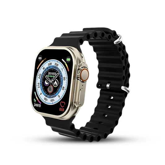 7 in 1 Smartwatch with black band on a white background