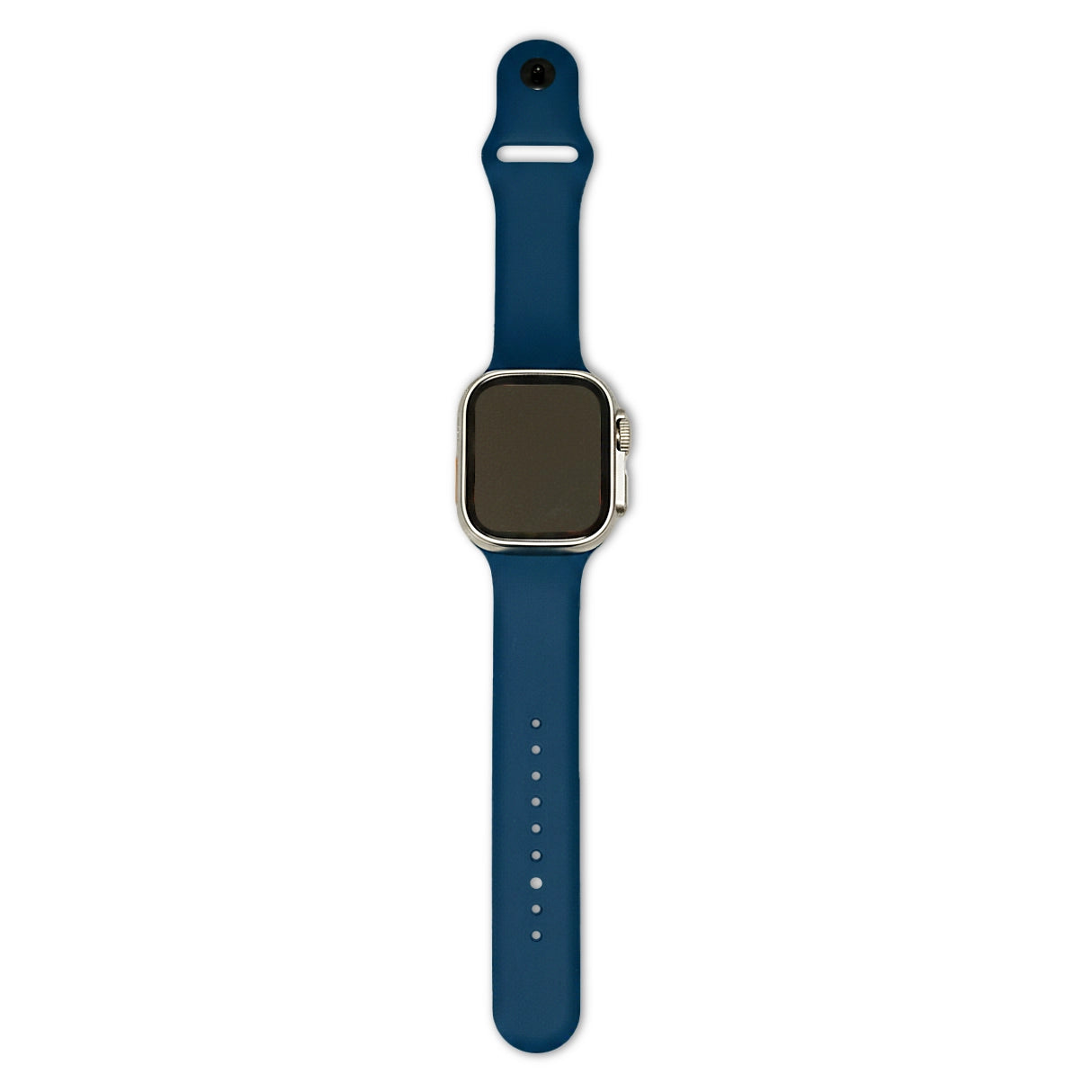 Smartwatch with a blue band on a white background