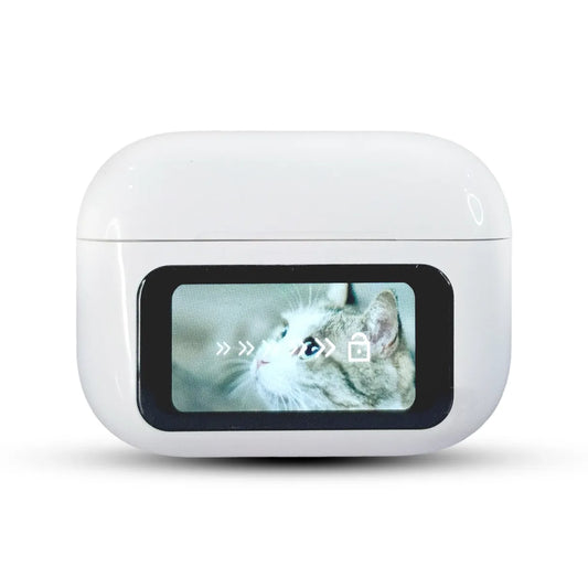 White pet on A-99 screen displaying a cat on a white background