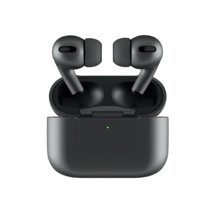 Black airpods pro 2 with case on a white background