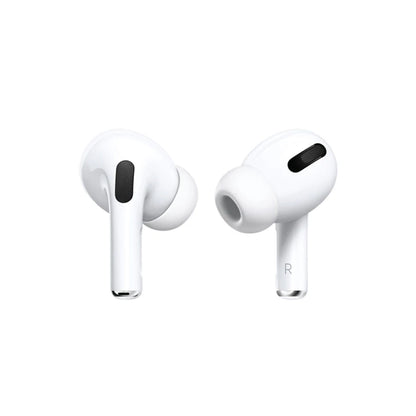 White airpods on a white background