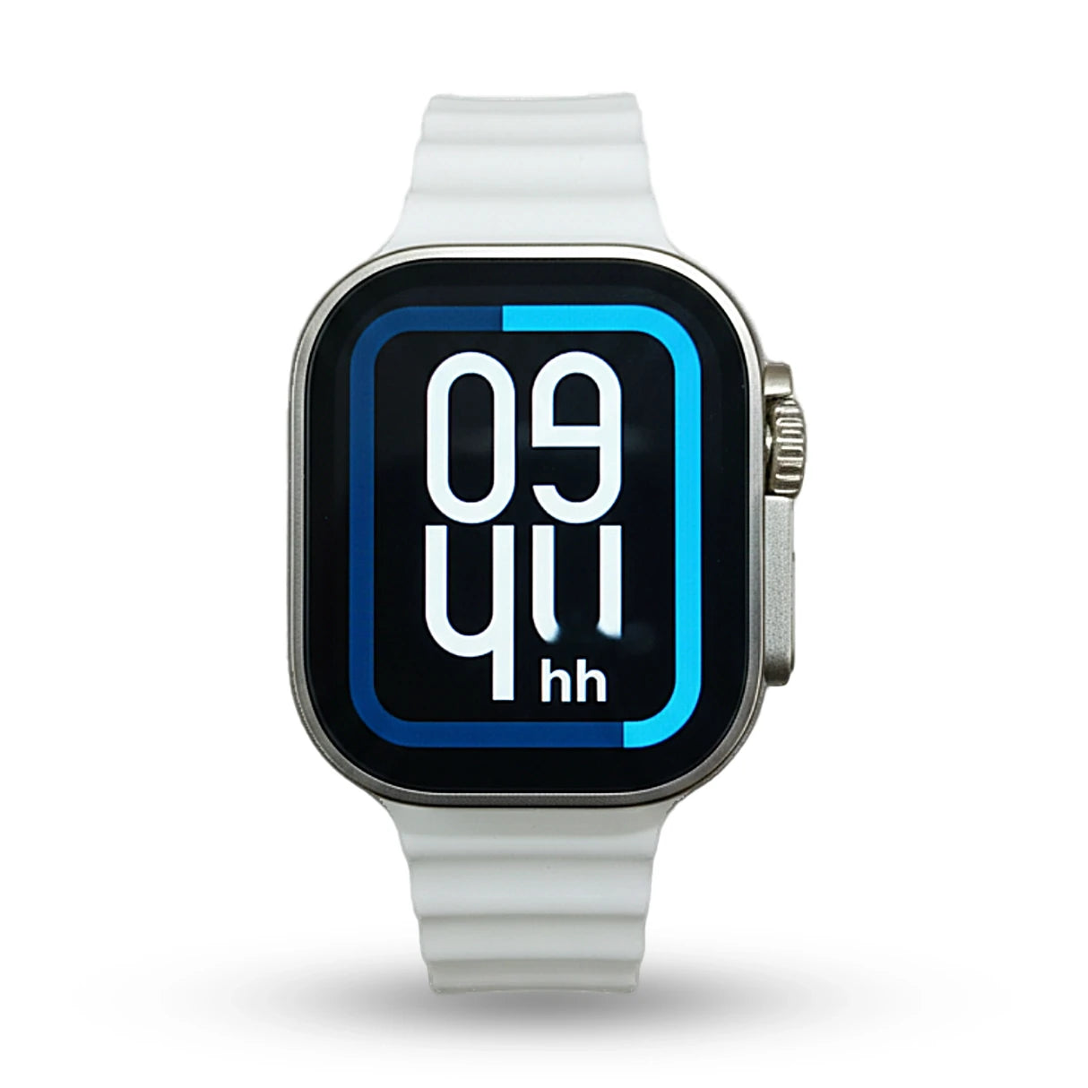 Crown C6 Smartwatch with a white band on a white background