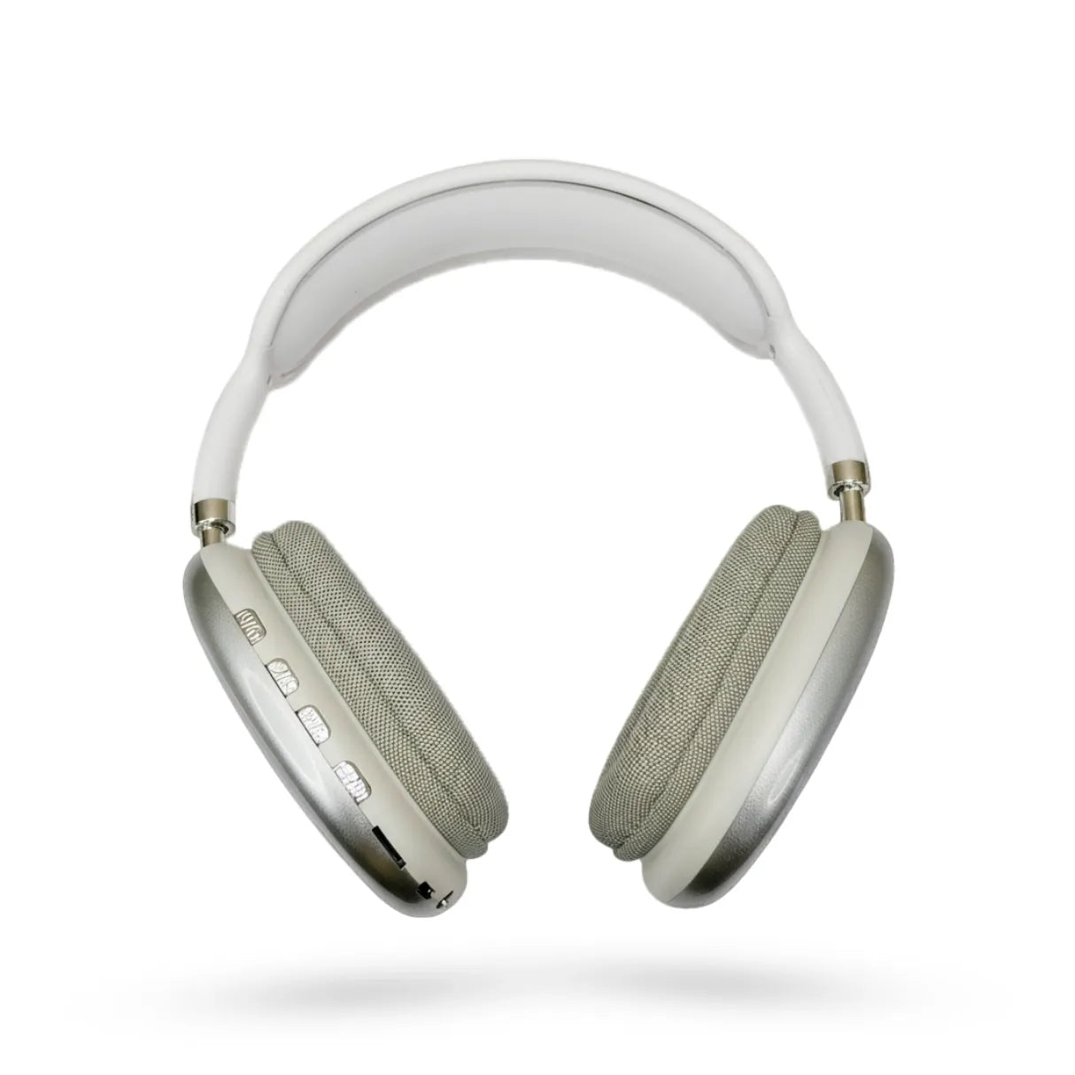 White over-ear headphones on a white background