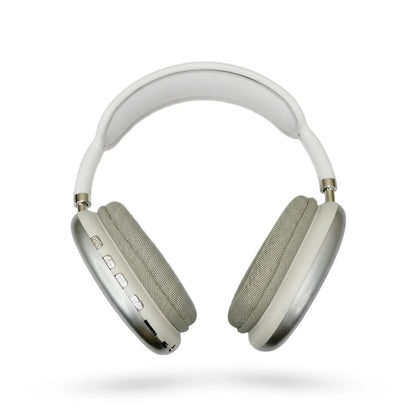 White over-ear headphones on a white background