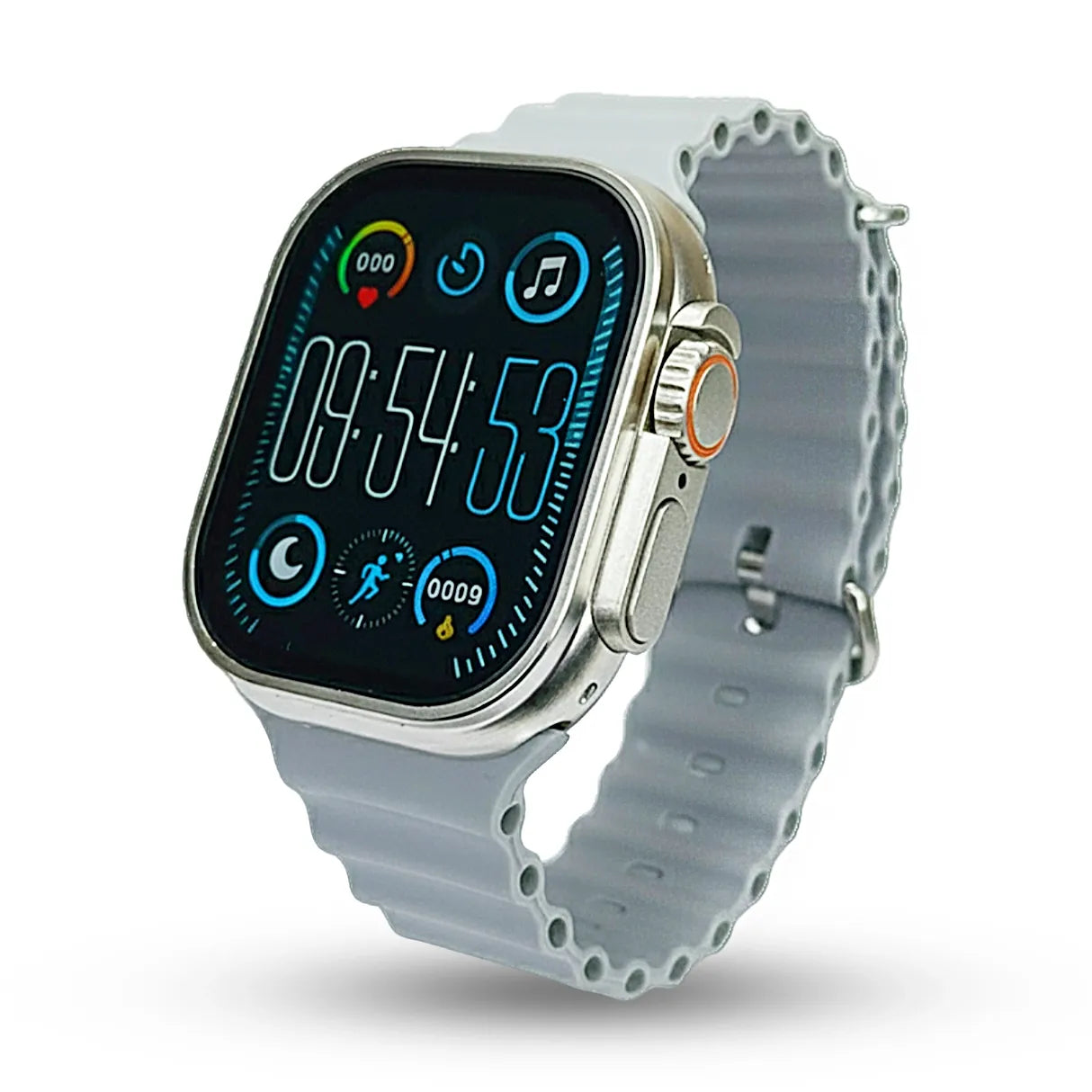 Crown C6 Smartwatch with a light gray band on a white background