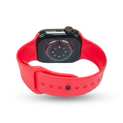 Mr 70 Smartwatch with a red band on a white background