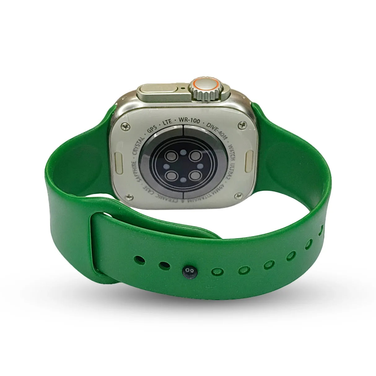 Crown S900 Smartwatch with a green band on a white background