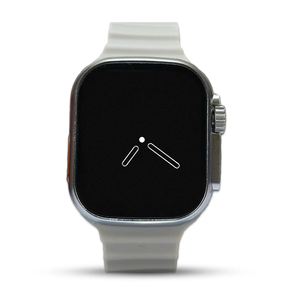 Smartwatch with a white band on a white background