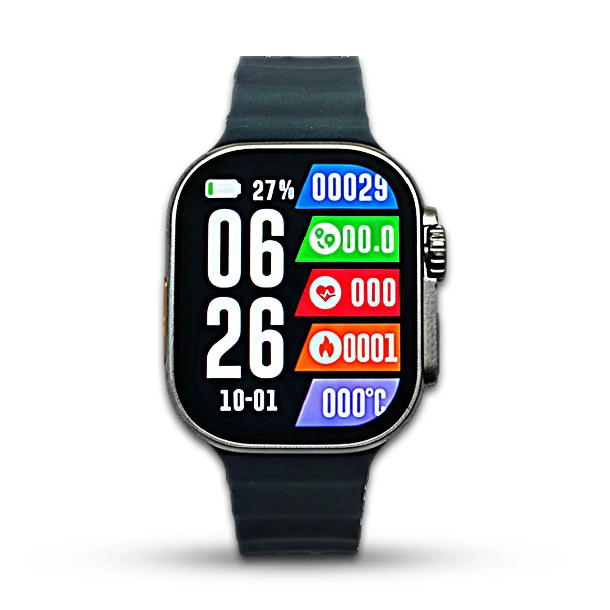 T92 Smartwatch with a black strap on a white background