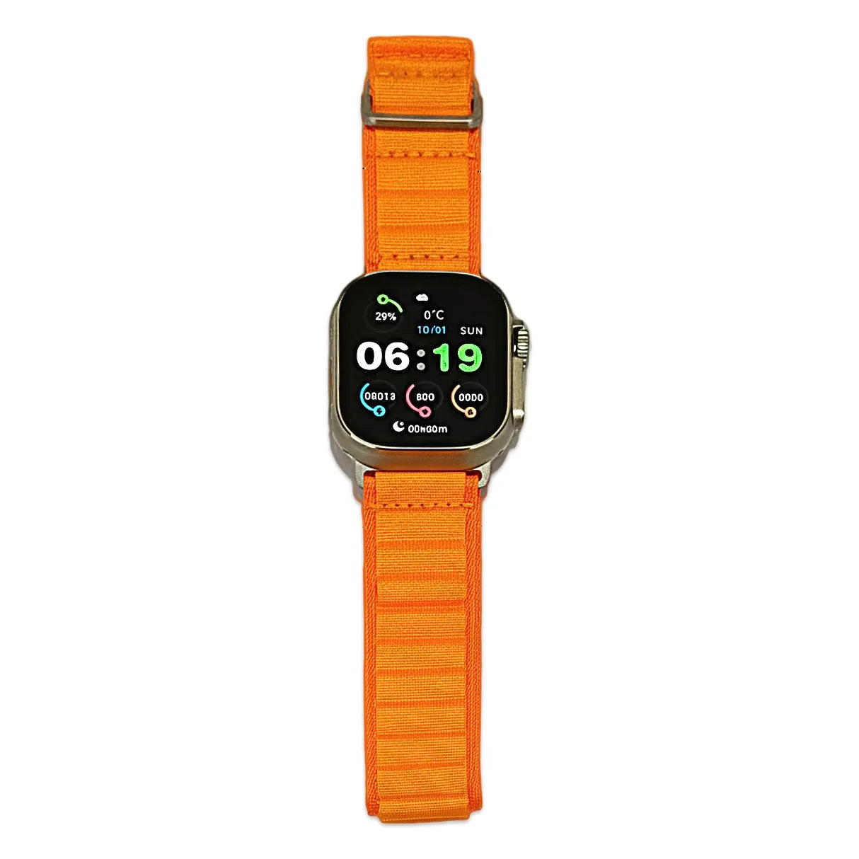 T92 ultra Smartwatch with an orange strap on a white background