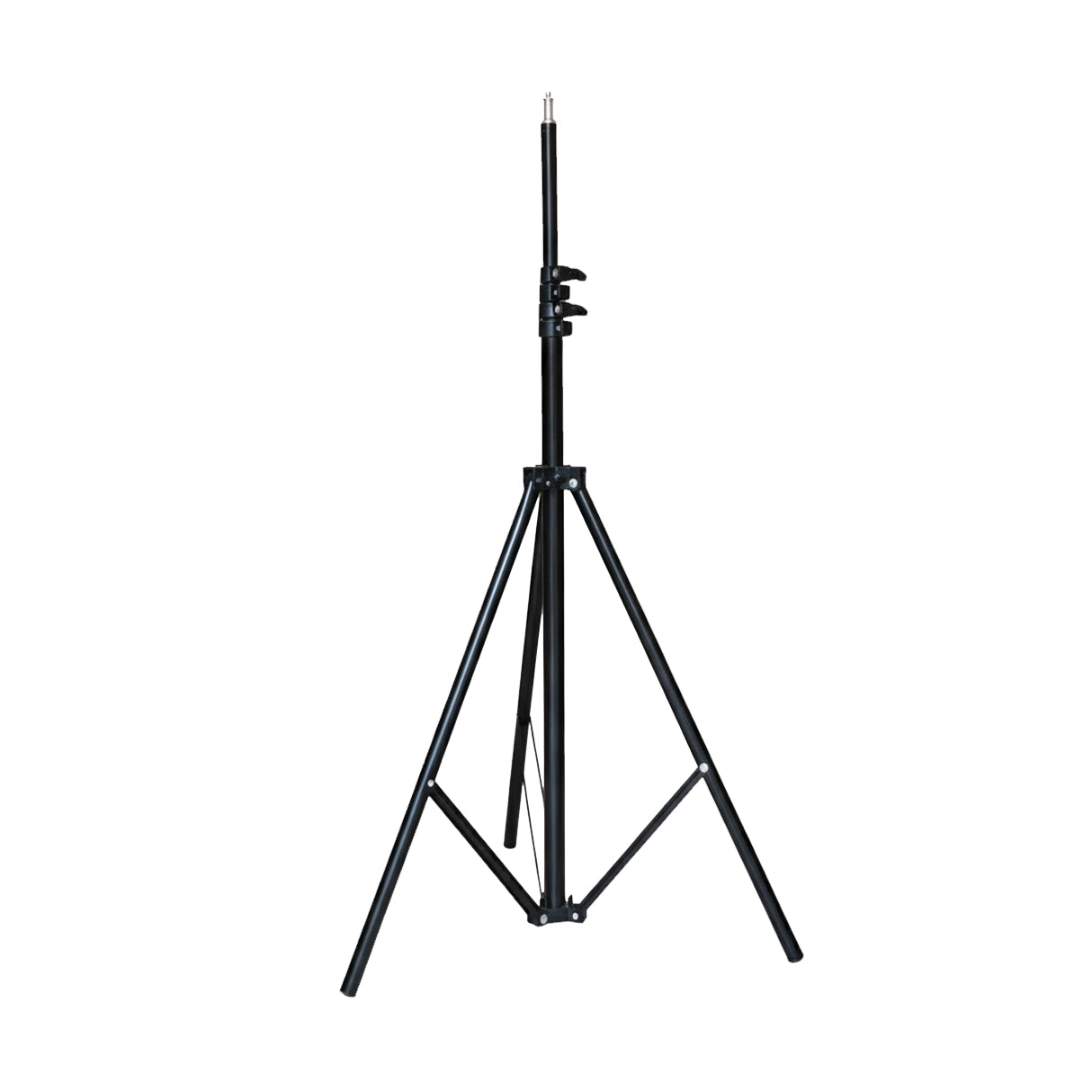 Black tripod stand on a white background