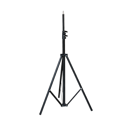 Black tripod stand on a white background