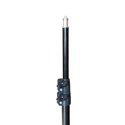 Black metal rod with a silver top on a white background