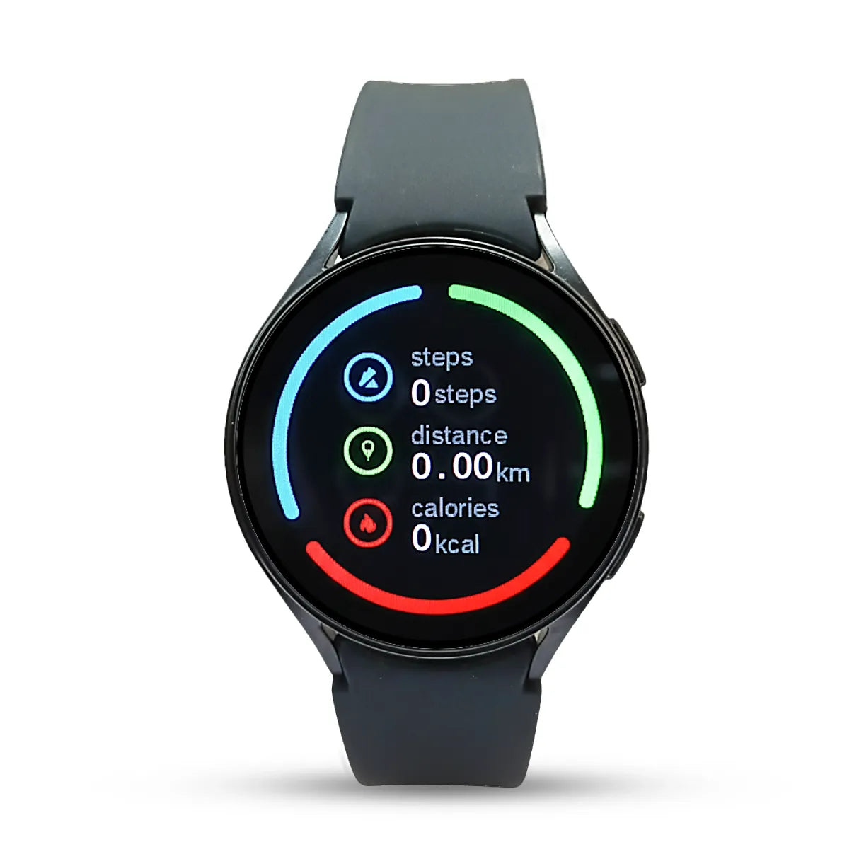 watch 6 Smartwatch with a black strap on a white background