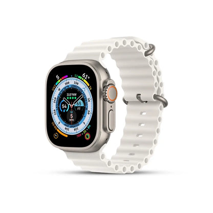 x8 Ultra Smartwatch with a white band on a white background