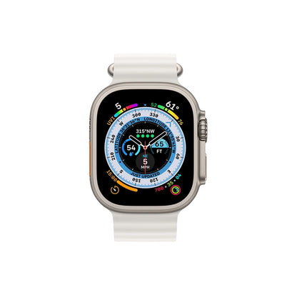 Smartwatch with a white band on a white background